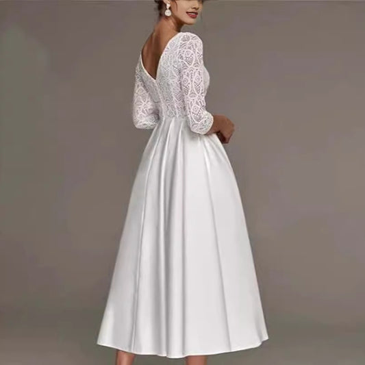 The Mi-Longueur Lace Bridal Gown