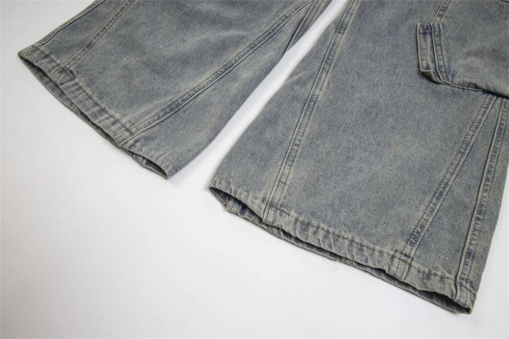 Men's Multi-Pocket Cargo Denim Jeans | Blue | M–2XL