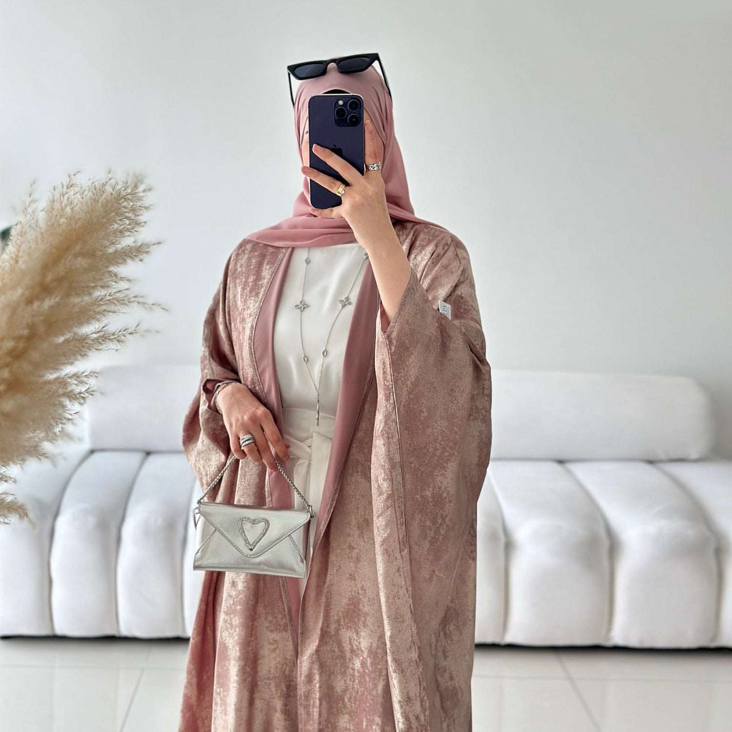 Women's Dubai Turkish Elegant Robe – Long Sleeve Modest Abaya Maxi Dress | Black, Light Green, Pink, Sky Blue | S–XXL