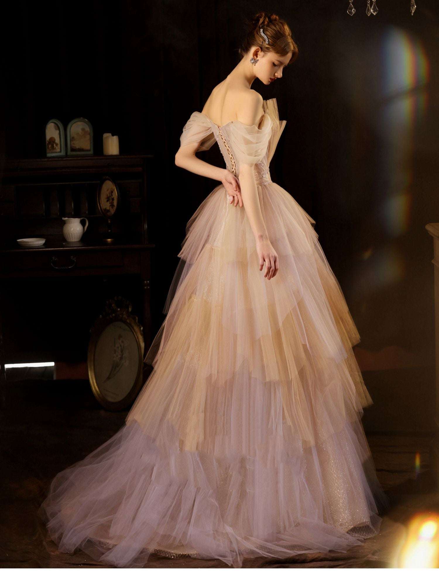 Sweet A-Line Strap Evening Dress | Pink | S–XL