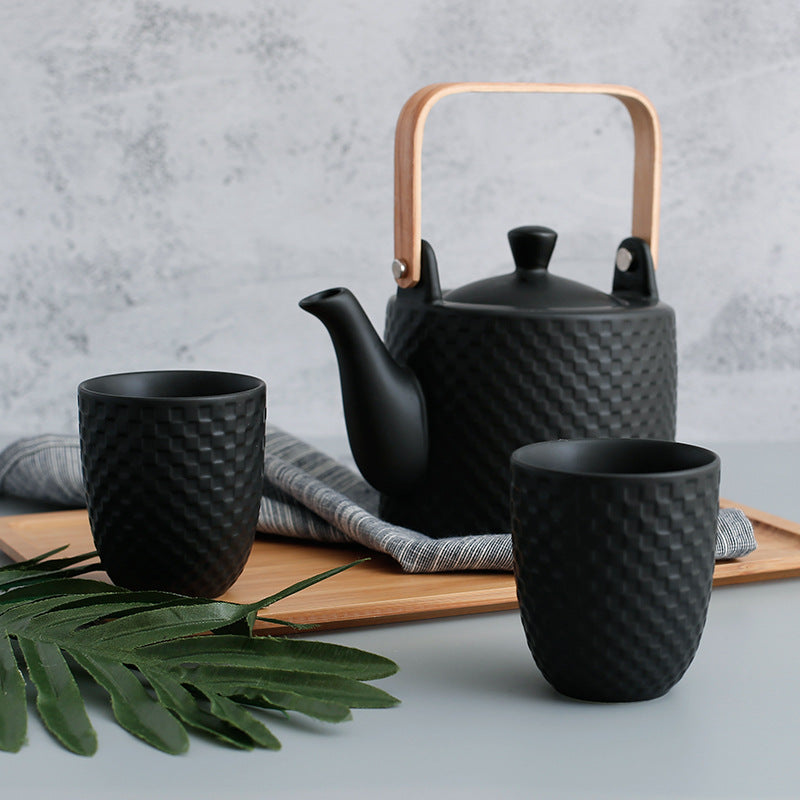 Modern Japanese Ceramic Tea Set - White Porcelain