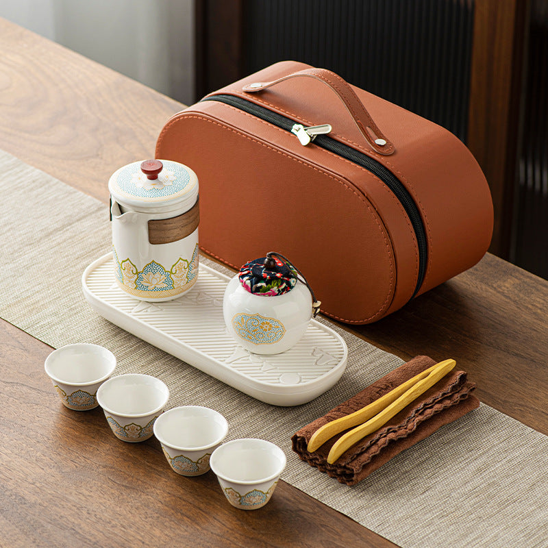 Ceramic Tea Set - One Pot Four Cups Gift Box