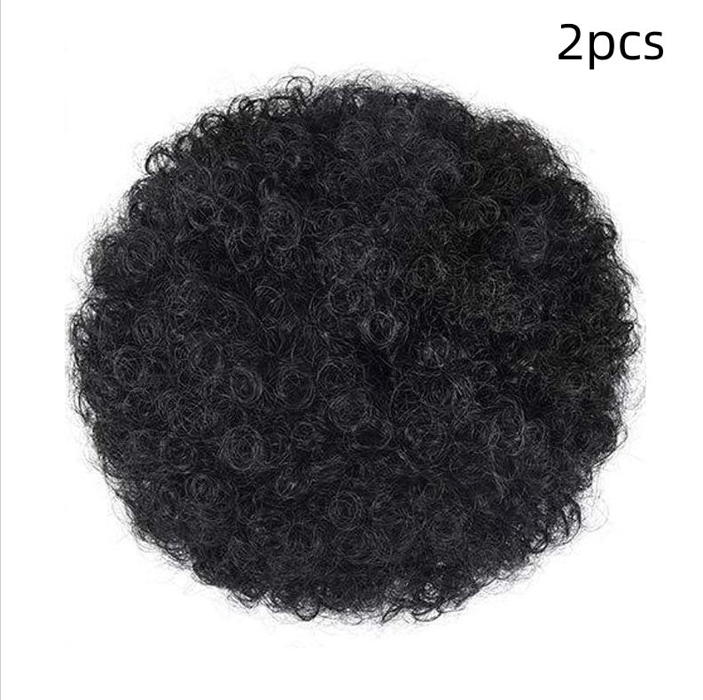 Black hair bun extension on a white background with '2pcs' text.