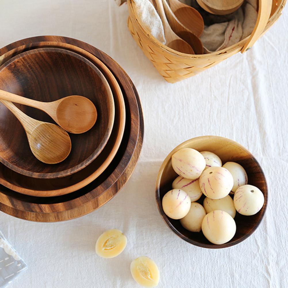 Natural Wooden Bowl - Handmade Salad & Fruit Bowl