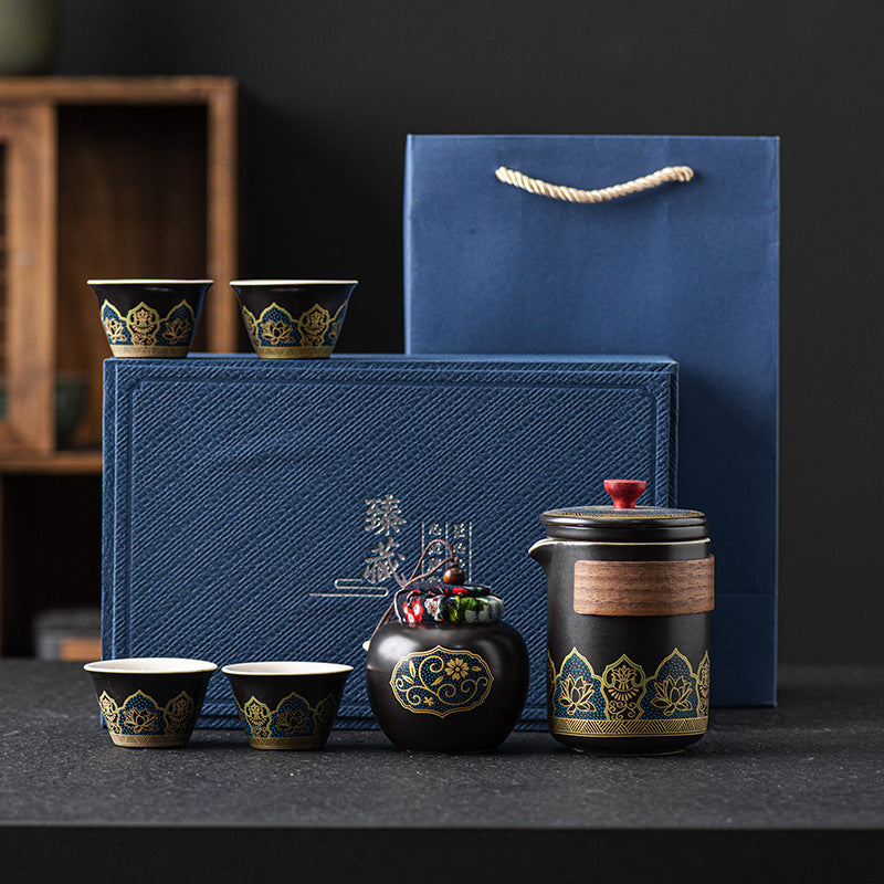 Ceramic Tea Set - One Pot Four Cups Gift Box