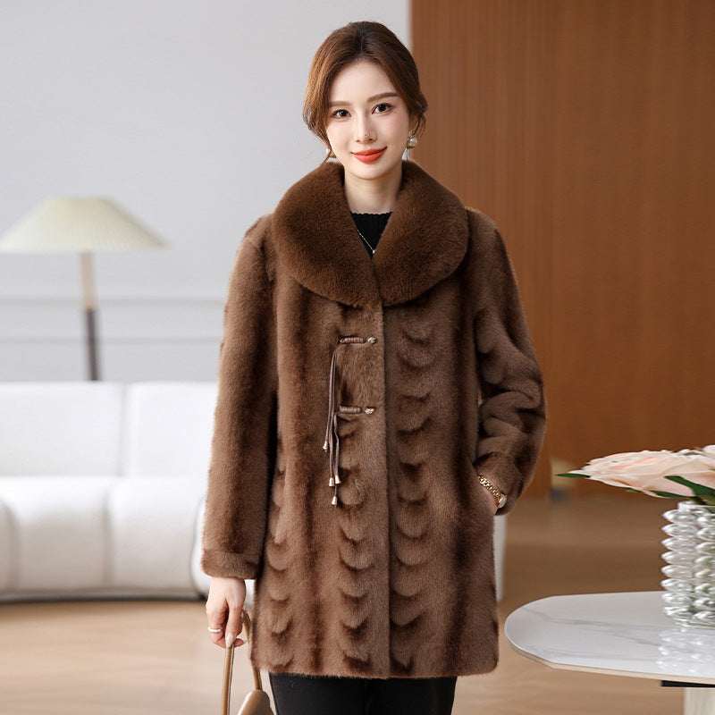 Women's Plus Size Loose Wool-Look Button Cropped Coat | 4 Colours | XL–5XL