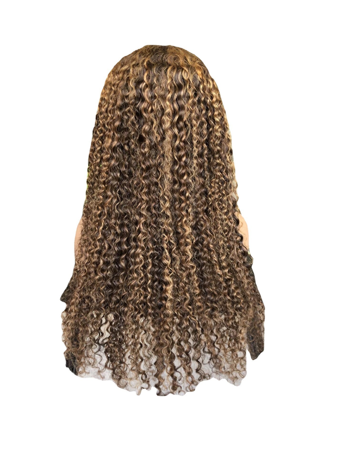Piano Inter-color Highlight Curly Lace Wig - Hand-Woven Human Hair Wig