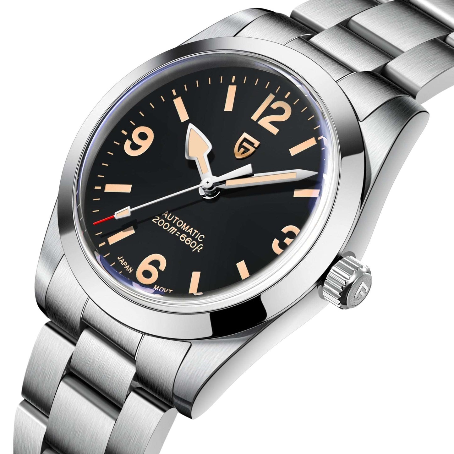 Men's Retro Automatic Mechanical Watch – NH35 Movement 200m Waterproof Stainless Steel Business Watch | Black