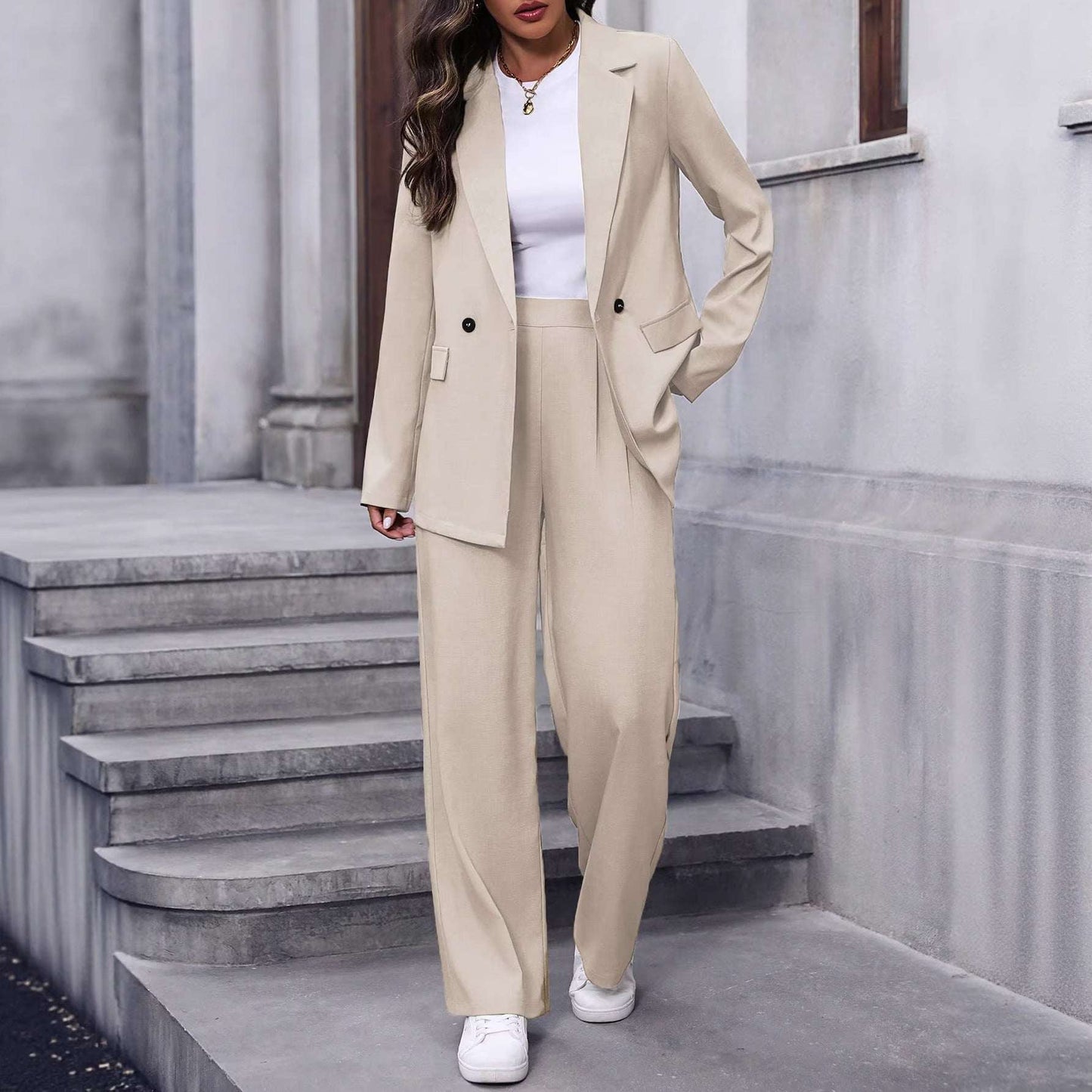 Women's Long-Sleeve Blazer & Trousers Suit Set | 10 Colours | S–XL