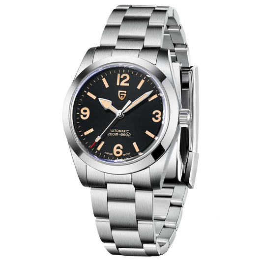 Men's Retro Automatic Mechanical Watch – NH35 Movement 200m Waterproof Stainless Steel Business Watch | Black