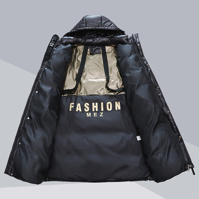 Women's Winter Warm Hooded Coat with Pockets - Adult Long Cotton Jacket