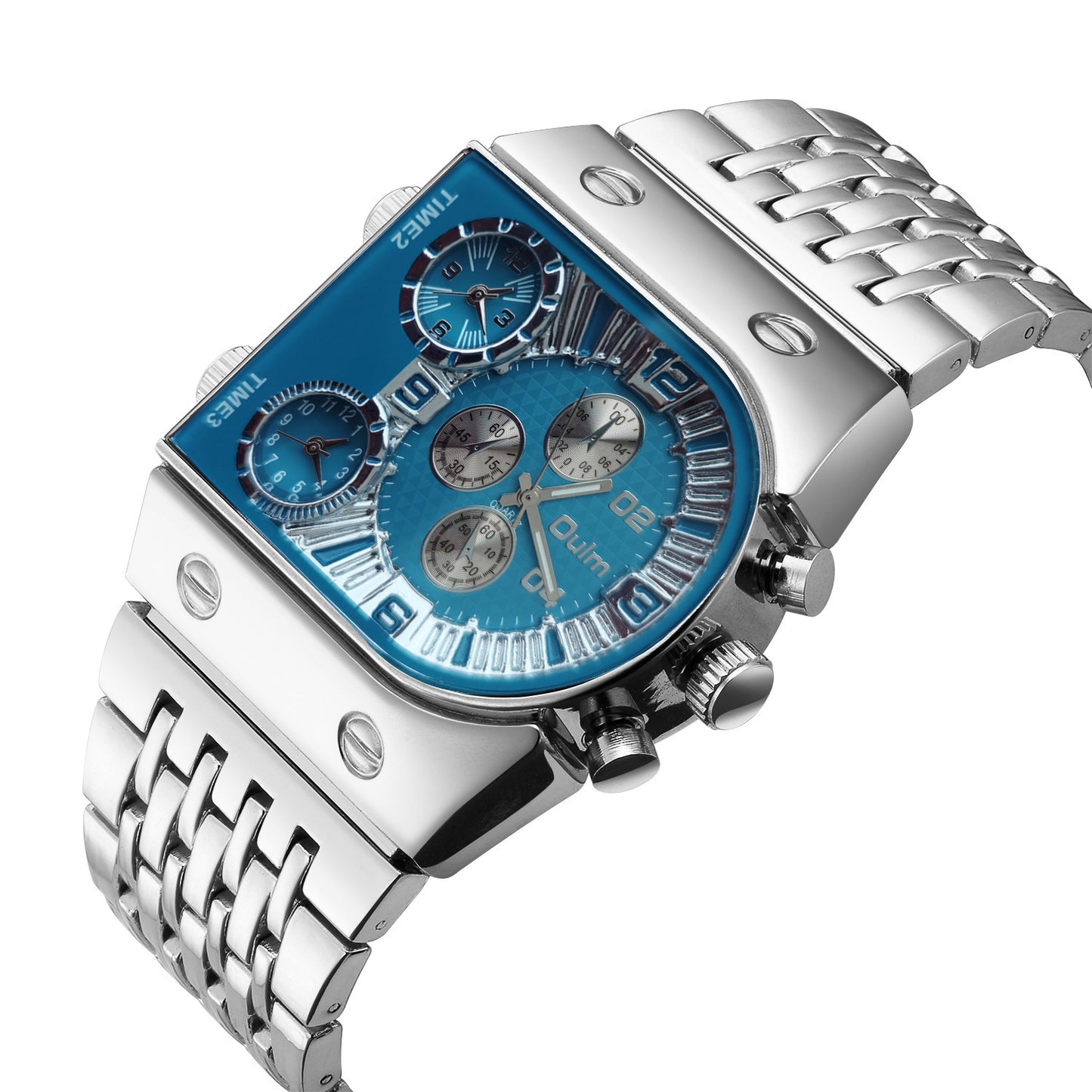 Men's Luminous Gold Steel Band Watch - Casual