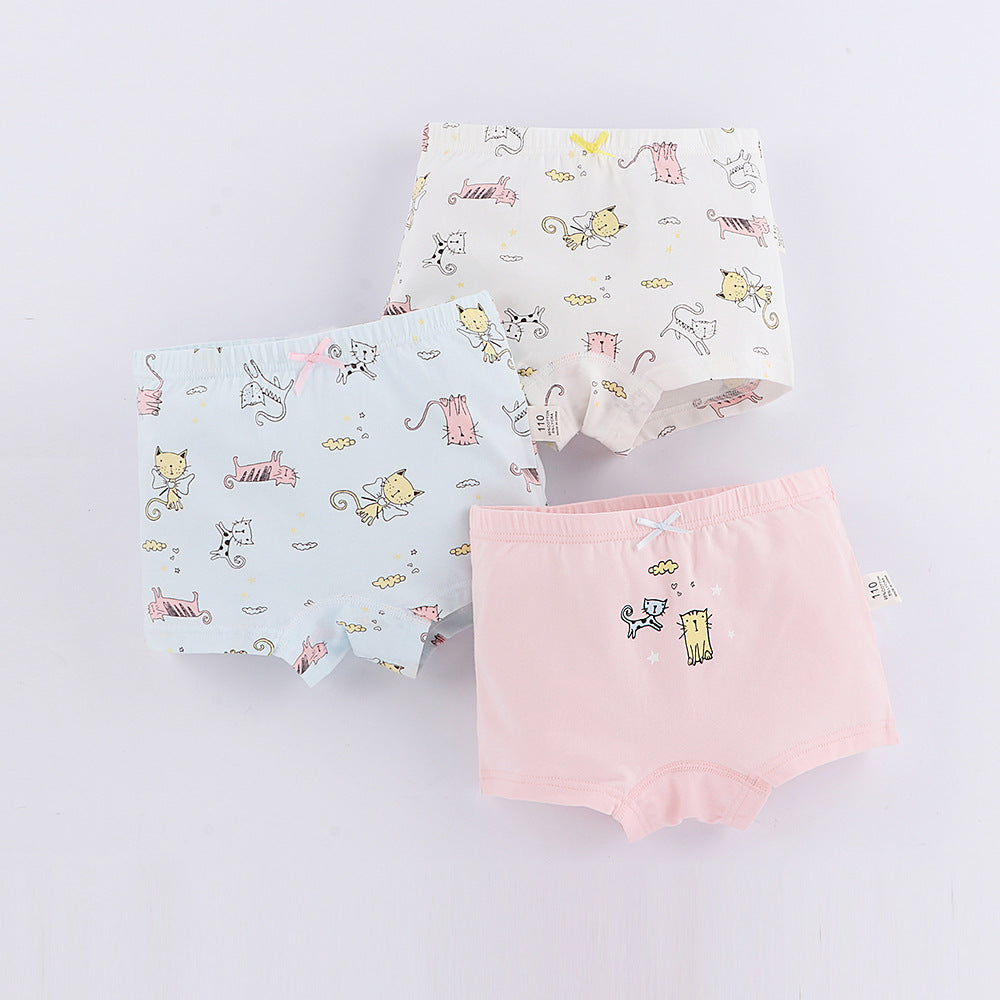 Girls' Cotton Boxer Briefs - Cute Cartoon Children's Underwear