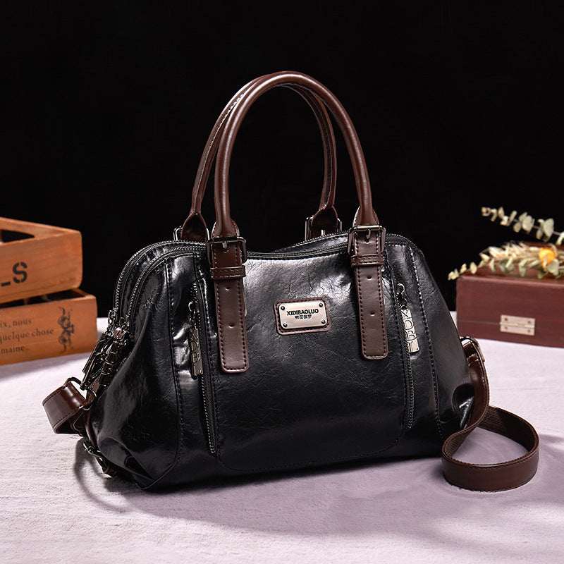 Genuine Leather Crossbody Bag - Women's Shoulder Tote Handbag