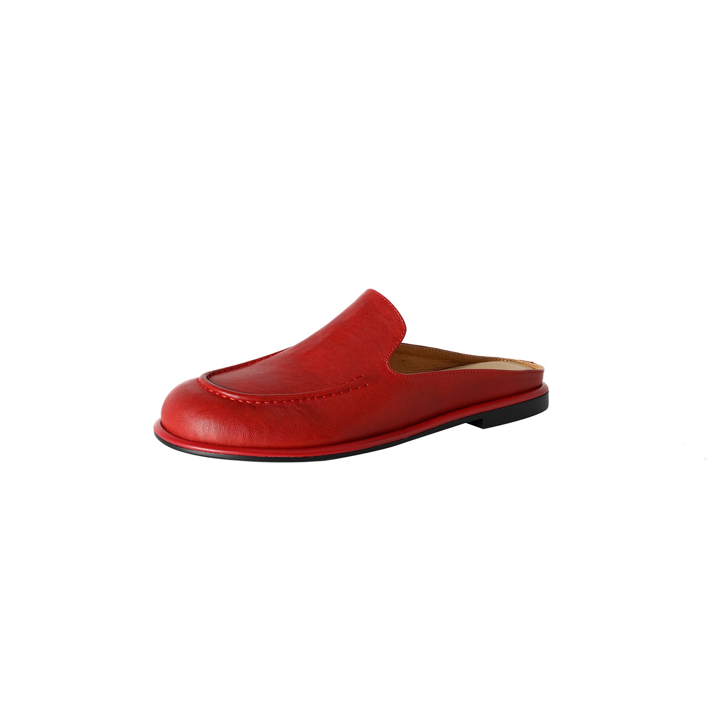 Red loafer shoe on a white background