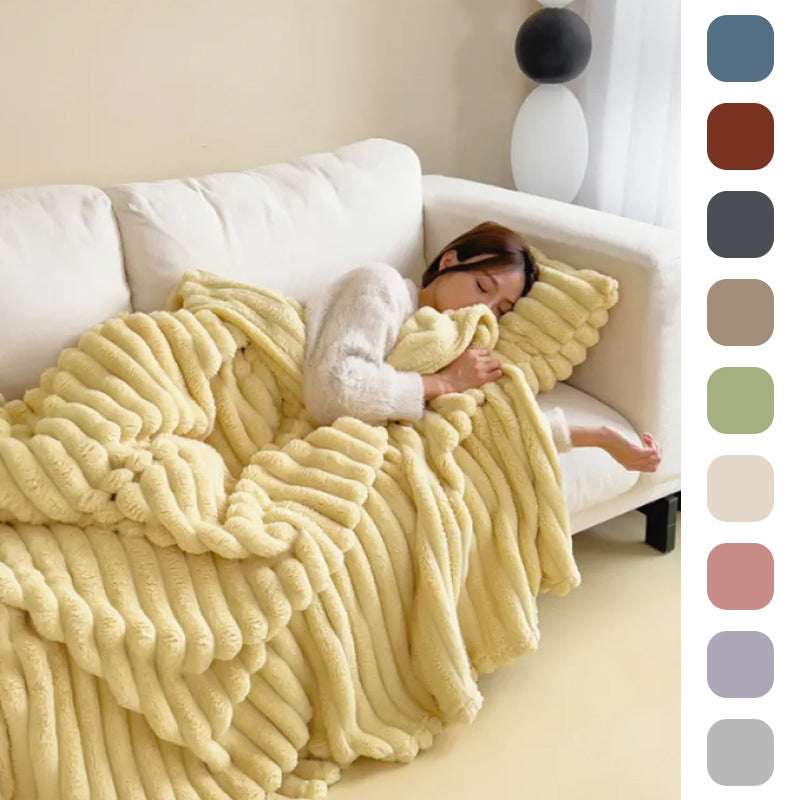 Luxury Double-Sided Velvet Blanket - Ultra Soft Rabbit Fur Throw