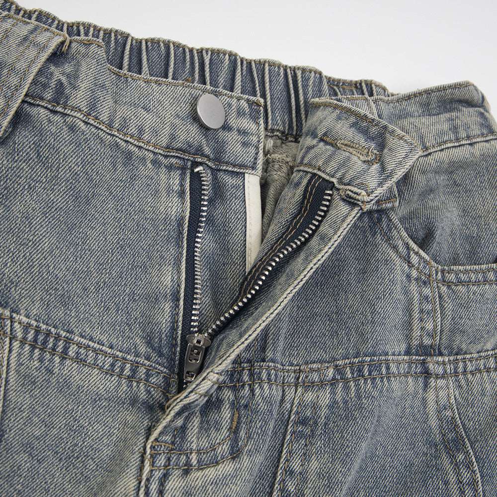 Men's Multi-Pocket Cargo Denim Jeans | Blue | M–2XL
