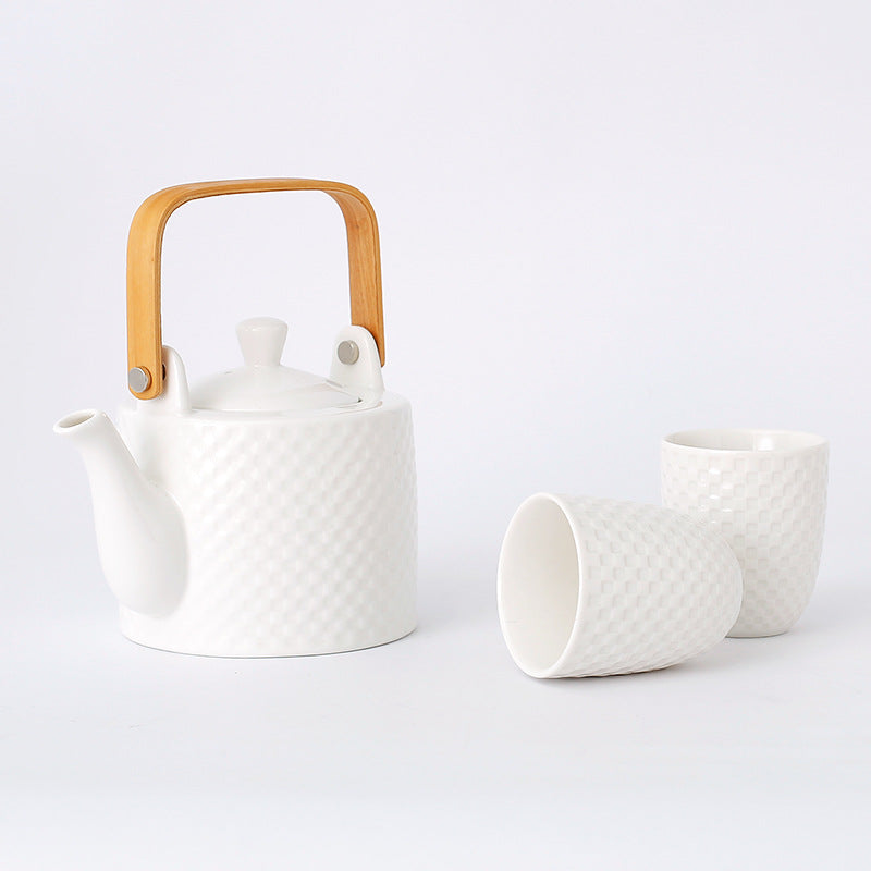Modern Japanese Ceramic Tea Set - White Porcelain