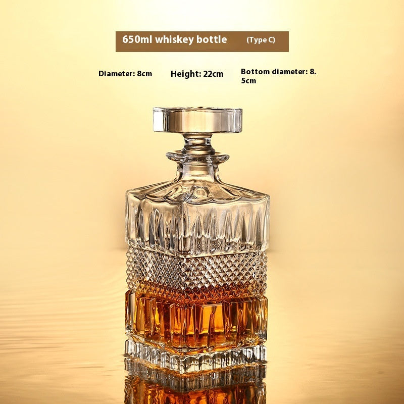 Crystal Wine Glass & Bottle Set - Premium Glassware