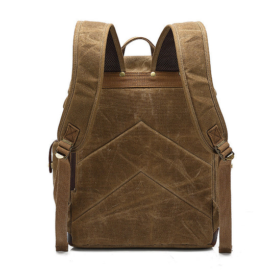 Bronzé Oil Wax Canvas Laptop Backpack