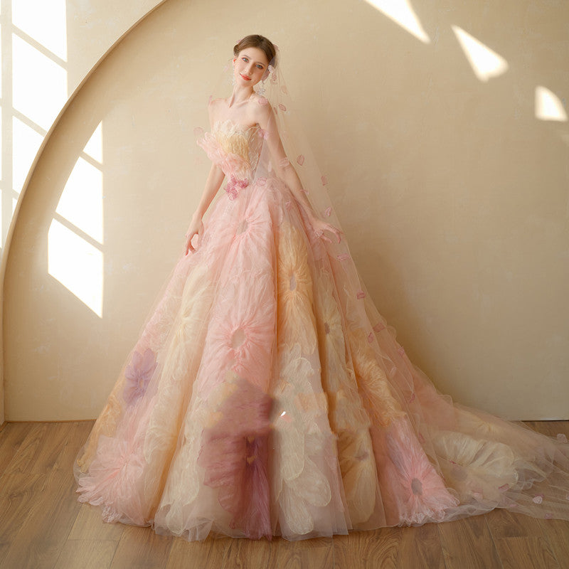 The Voile Rose Bustier Bridal Gown