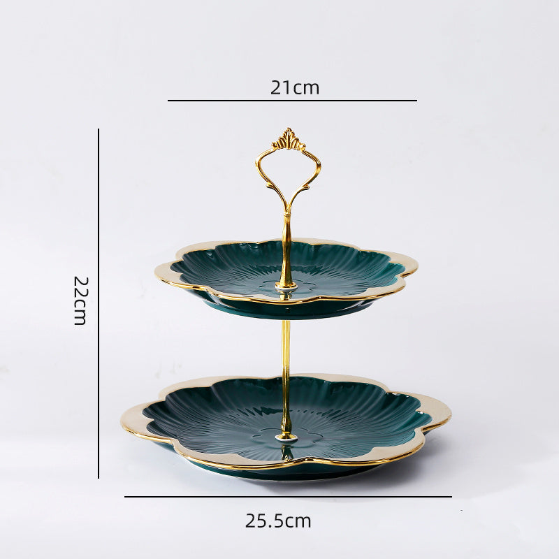 Ceramic Fruit Plate Home Living Room Light Luxury Creative Multi-layer Dessert Fruit Plate - Nordic Style