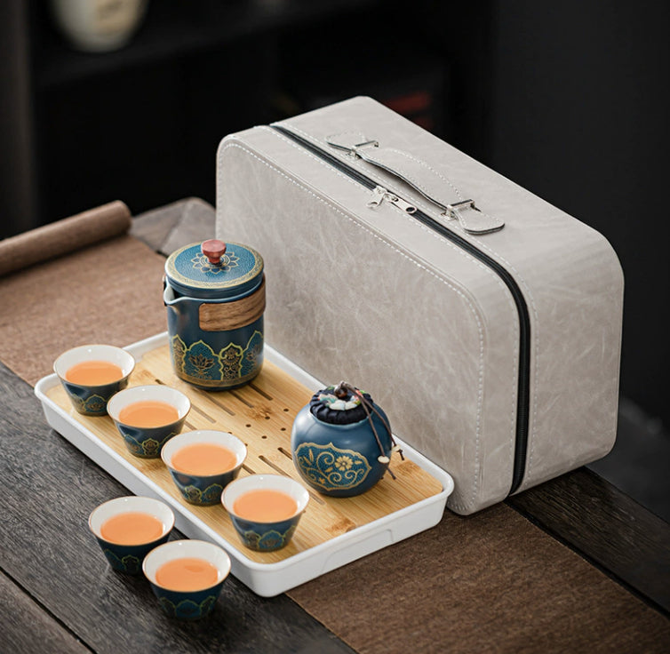 Ceramic Tea Set - One Pot Four Cups Gift Box