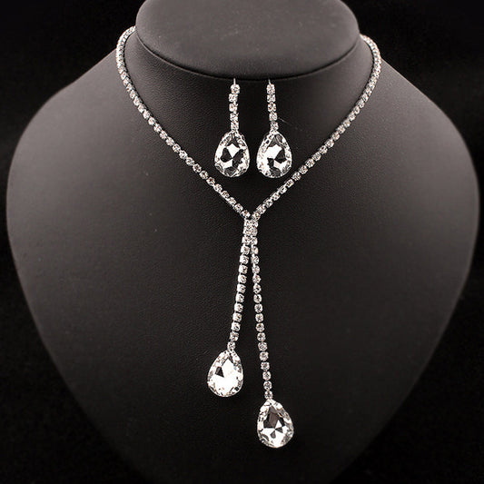 Love Heart Necklace and Earrings - 2-piece Fashion Jewelry Suite for Women