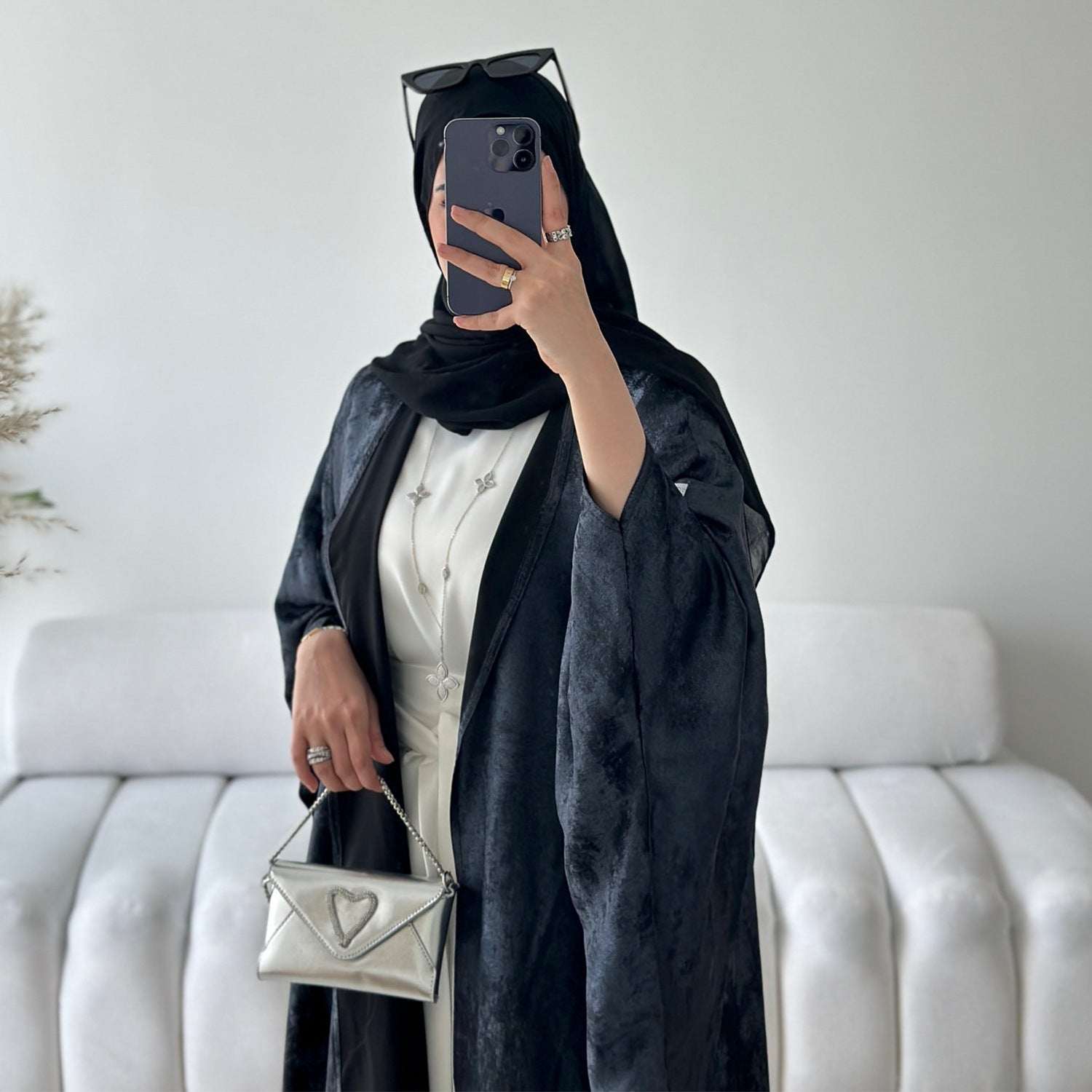 Women's Dubai Turkish Elegant Robe – Long Sleeve Modest Abaya Maxi Dress | Black, Light Green, Pink, Sky Blue | S–XXL