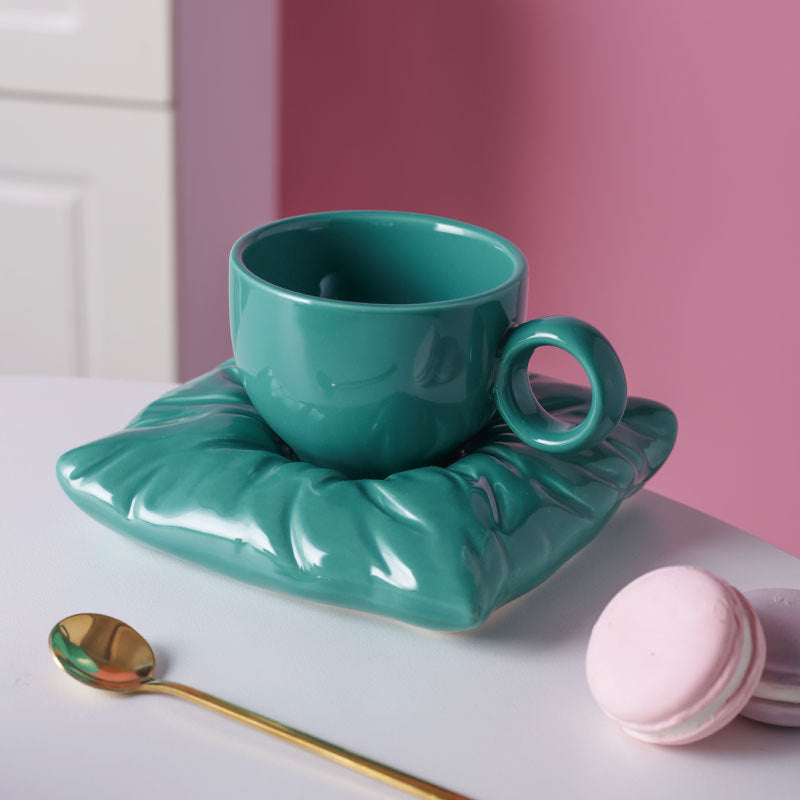 Nordic Ceramic Cup Set - Pillow Coaster 200ml Gift Box
