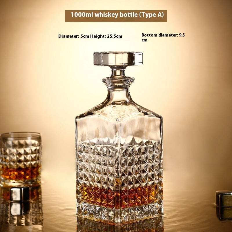 Crystal Wine Glass & Bottle Set - Premium Glassware