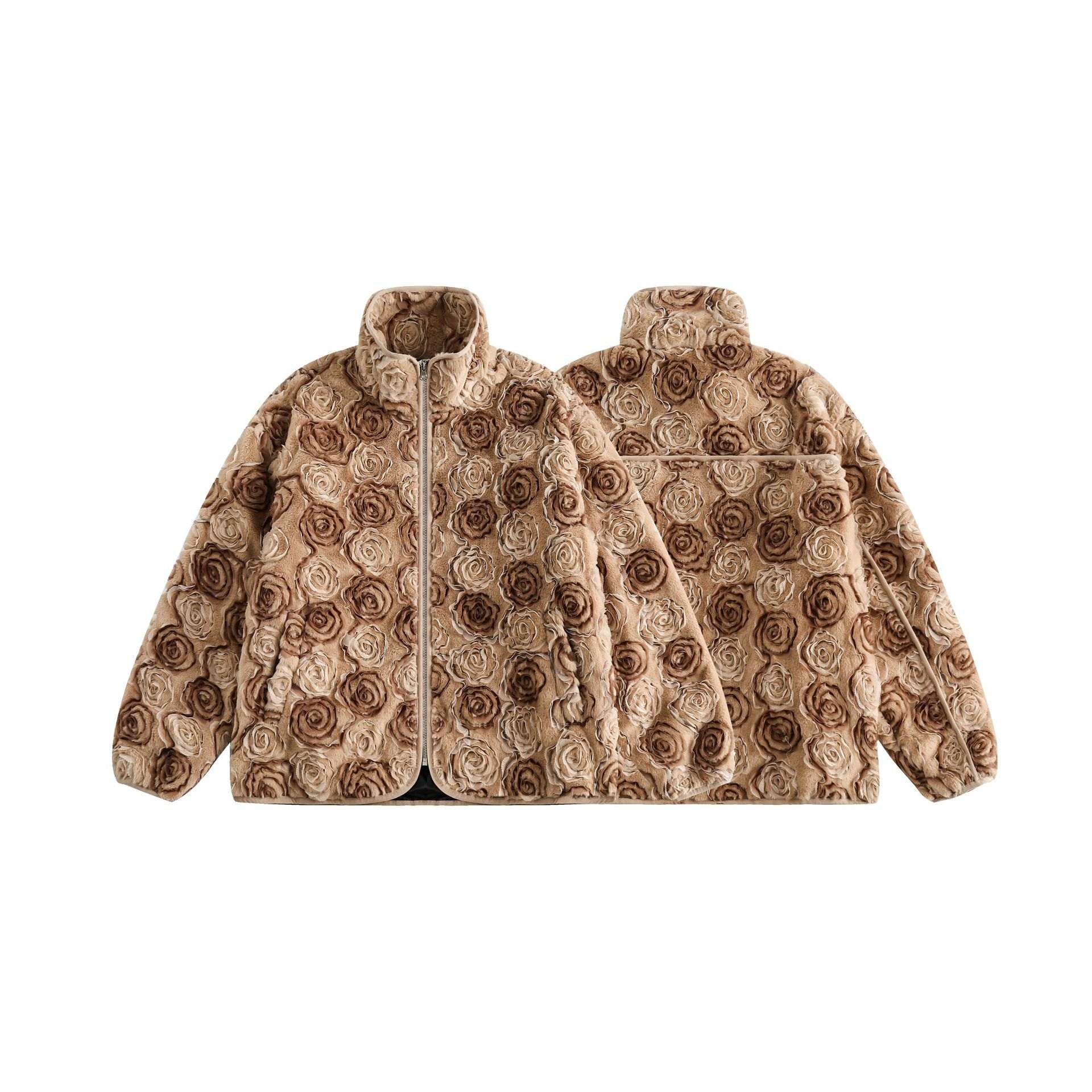 Women's Retro Loose Sherpa-Texture Padded Mid-Length Winter Coat | Coffee | M–2XL