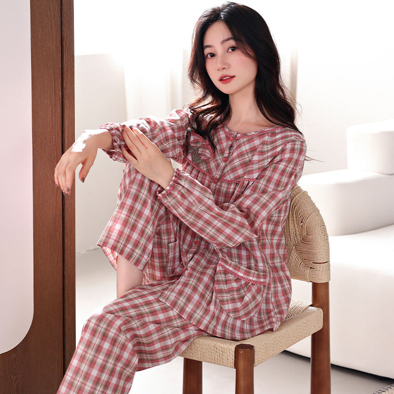 Women's Loose All Cotton Pajama Suit - Comfortable Fashion Sleepwear
