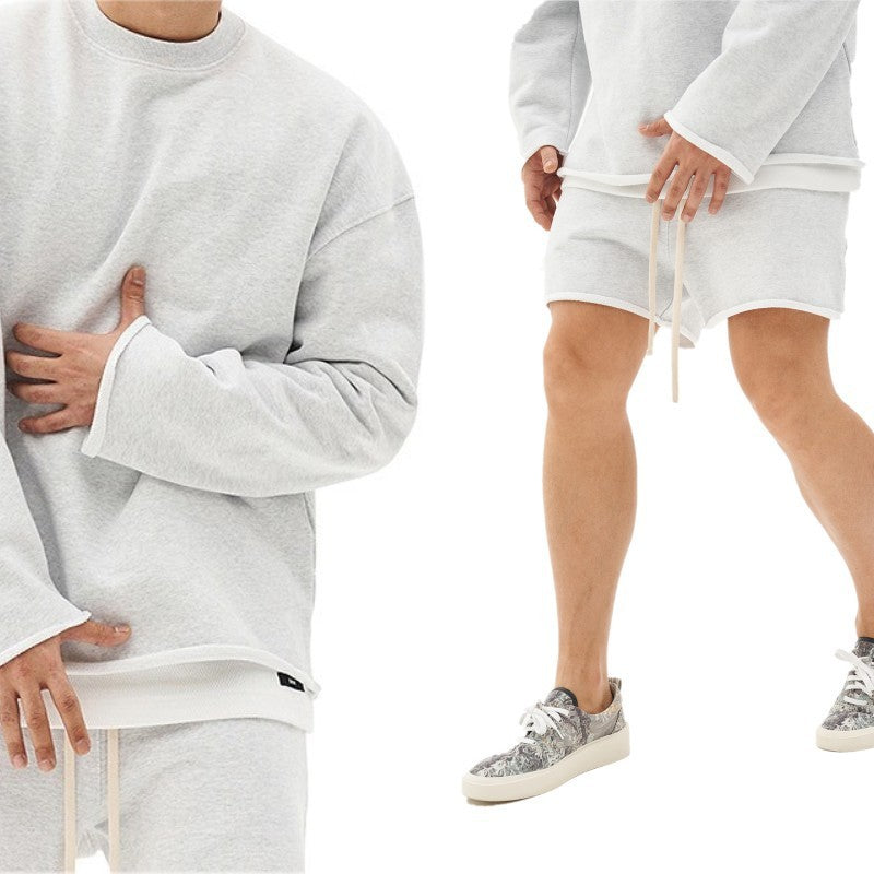Men's Sports Training Set - Adult Athletic Wear Gray Suit
