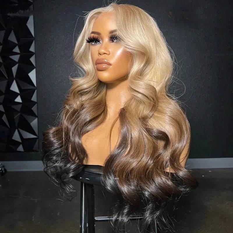 Highlight Honey Blonde Loose Wave Lace Front Wigs For Women - Millivan supplies 