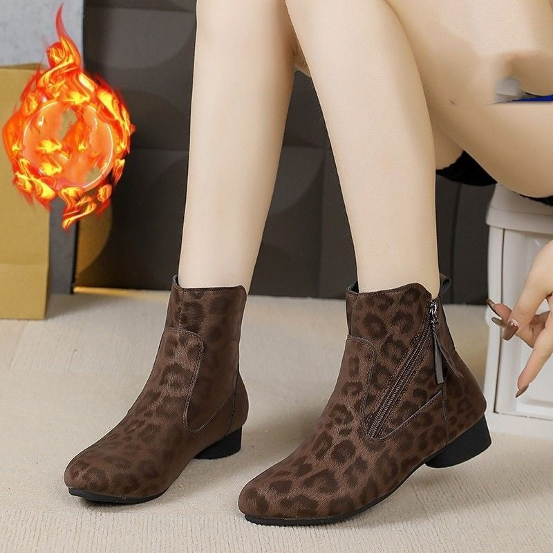 Women's Retro Suede Martin Boots - Warm Wool-Lined High-Top Boots