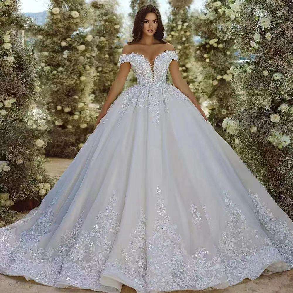 Off-Shoulder Slim Fit Wedding Dress | Ivory White | US 2–16 & 14W–26W