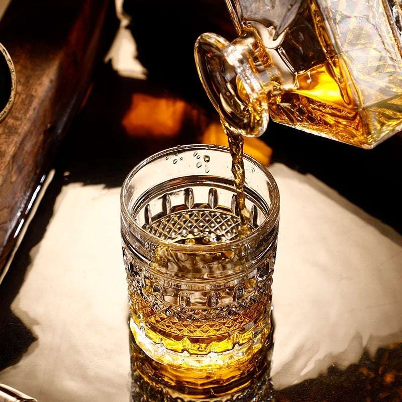 Crystal Wine Glass & Bottle Set - Premium Glassware