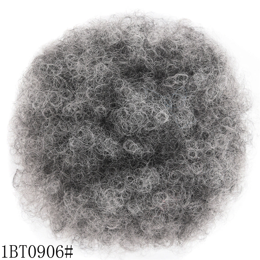 gray synthetic hair extensions on a white background