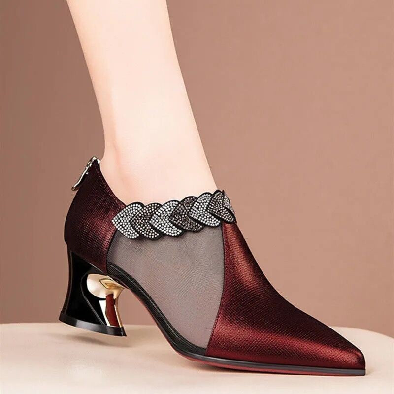 Hollow Mesh Pointed Toe Shoes Women