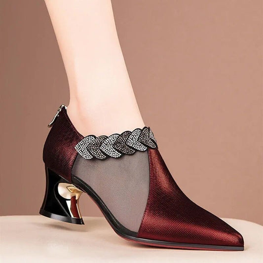 Hollow Mesh Pointed Toe Shoes Women