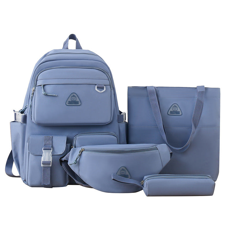 New Large Capacity School Bag Four-piece Backpack For Middle School Students