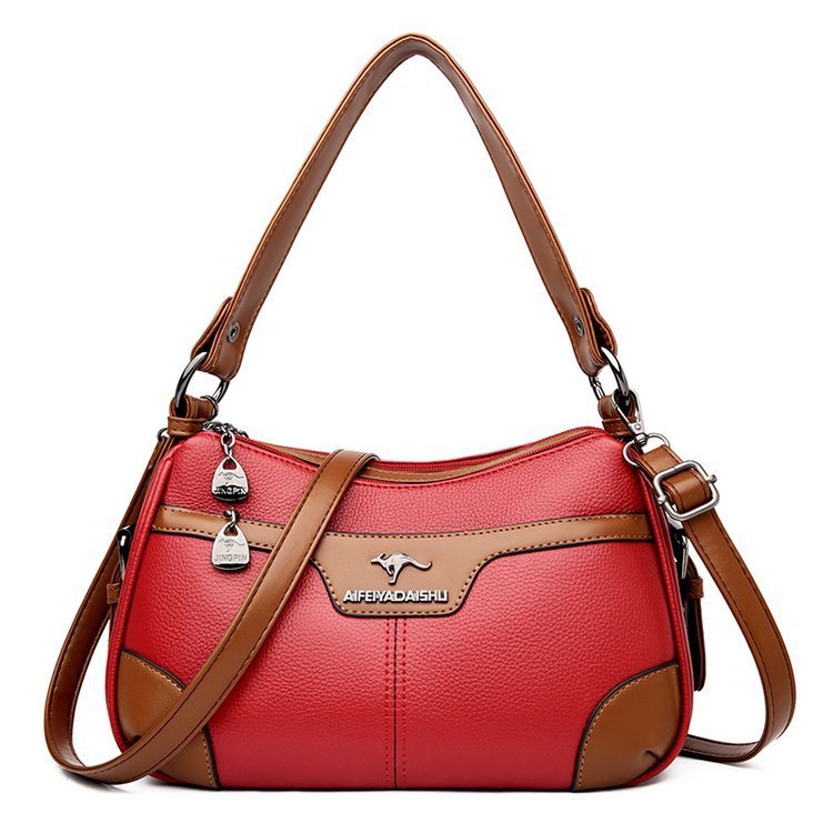 Le Contraste — Woven PU Colour-Block Shoulder Bag