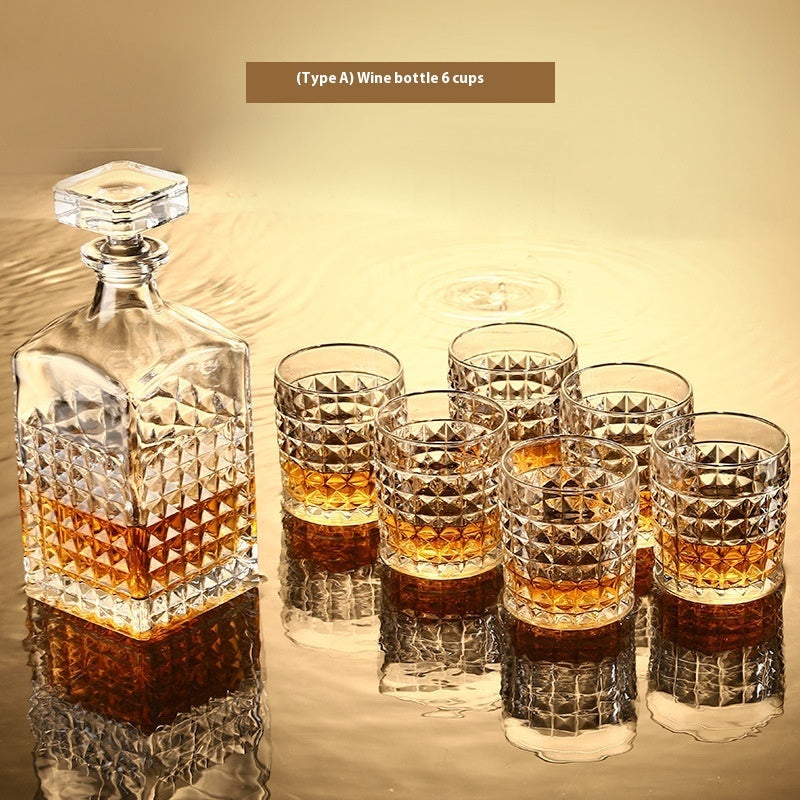 Crystal Wine Glass & Bottle Set - Premium Glassware