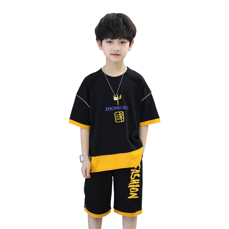 Boys Printed Two-piece Clothing Set - Green Color Multiple Sizes