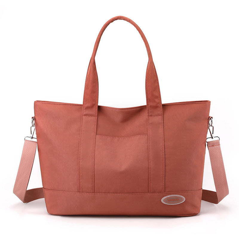 Large Capacity Korean Style Tote Bag - Trendy Solid Color Casual Shoulder Handbag for Women