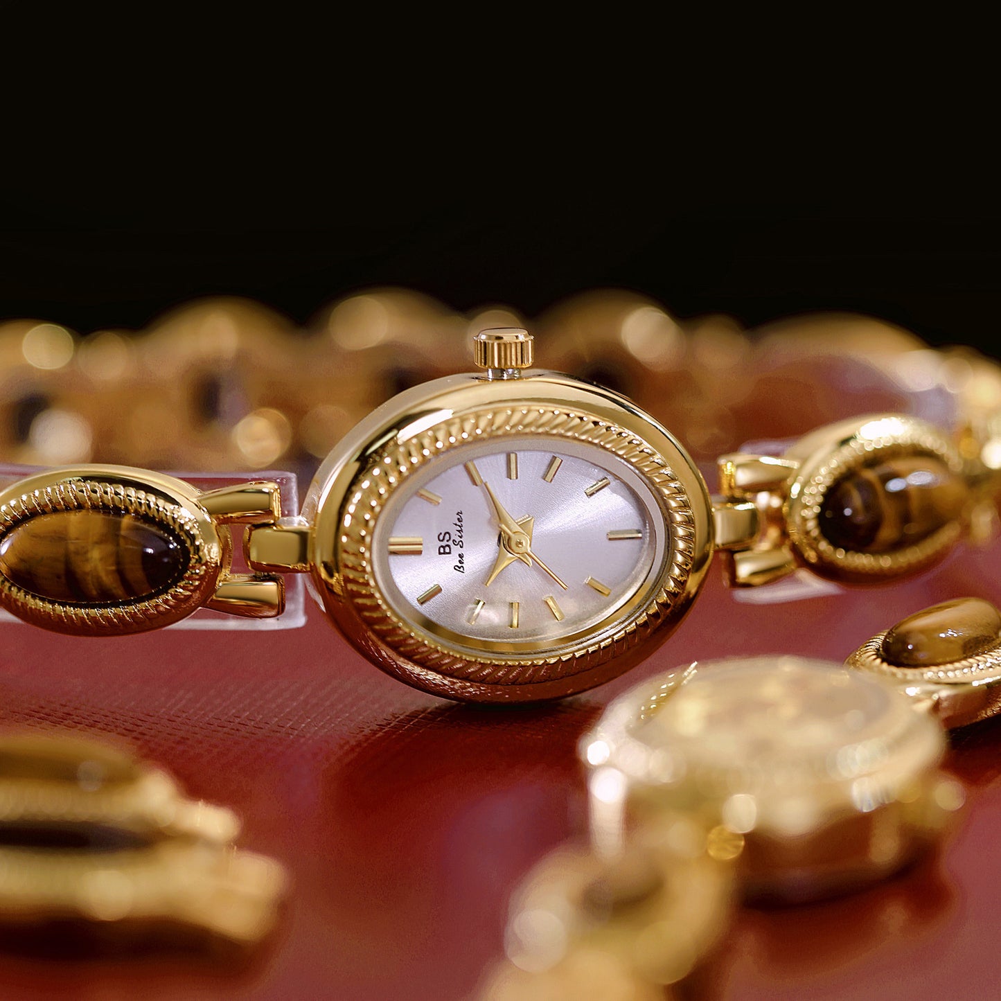 BS Gold Retro Tigereye Chain Watch - Rich Luxury