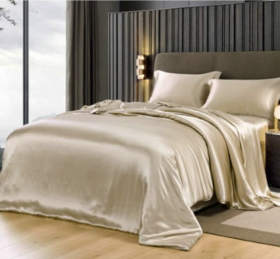 Silk Bed Sheet Fitted Sheet Four-piece Set Nordic Style