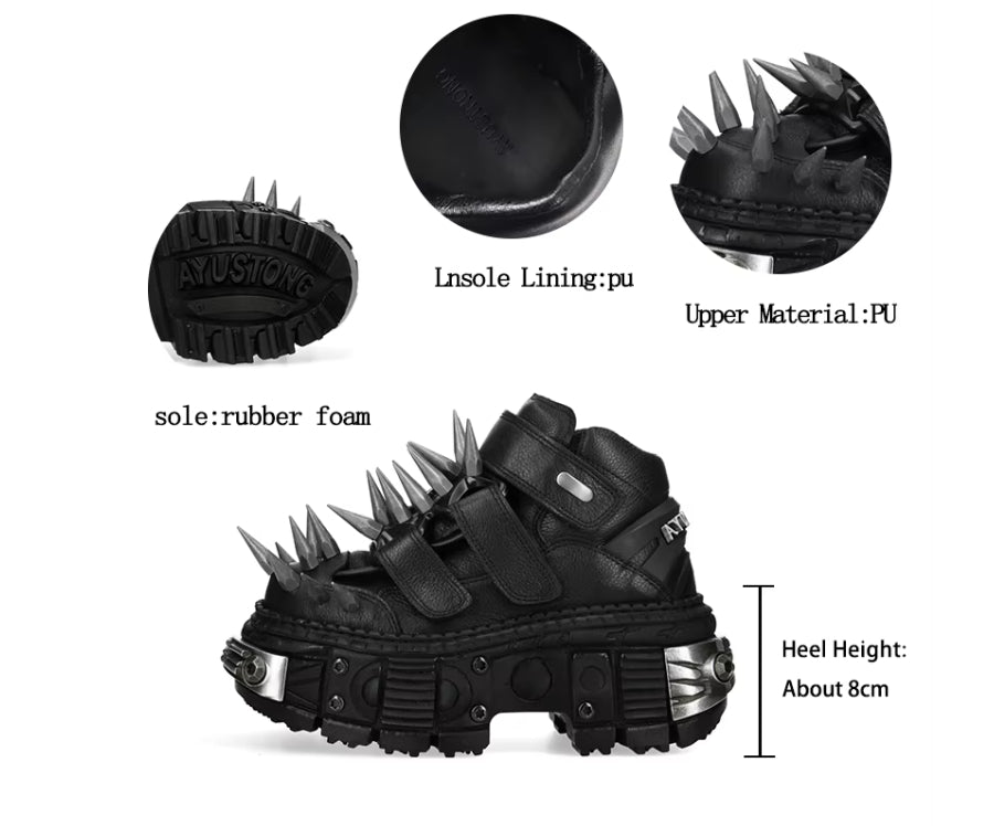Moto Genuine Leather Buckle-Up Thick-Sole Short Motorcycle Boots