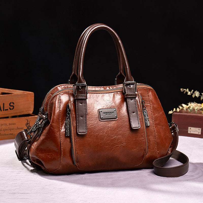 Genuine Leather Crossbody Bag - Women's Shoulder Tote Handbag